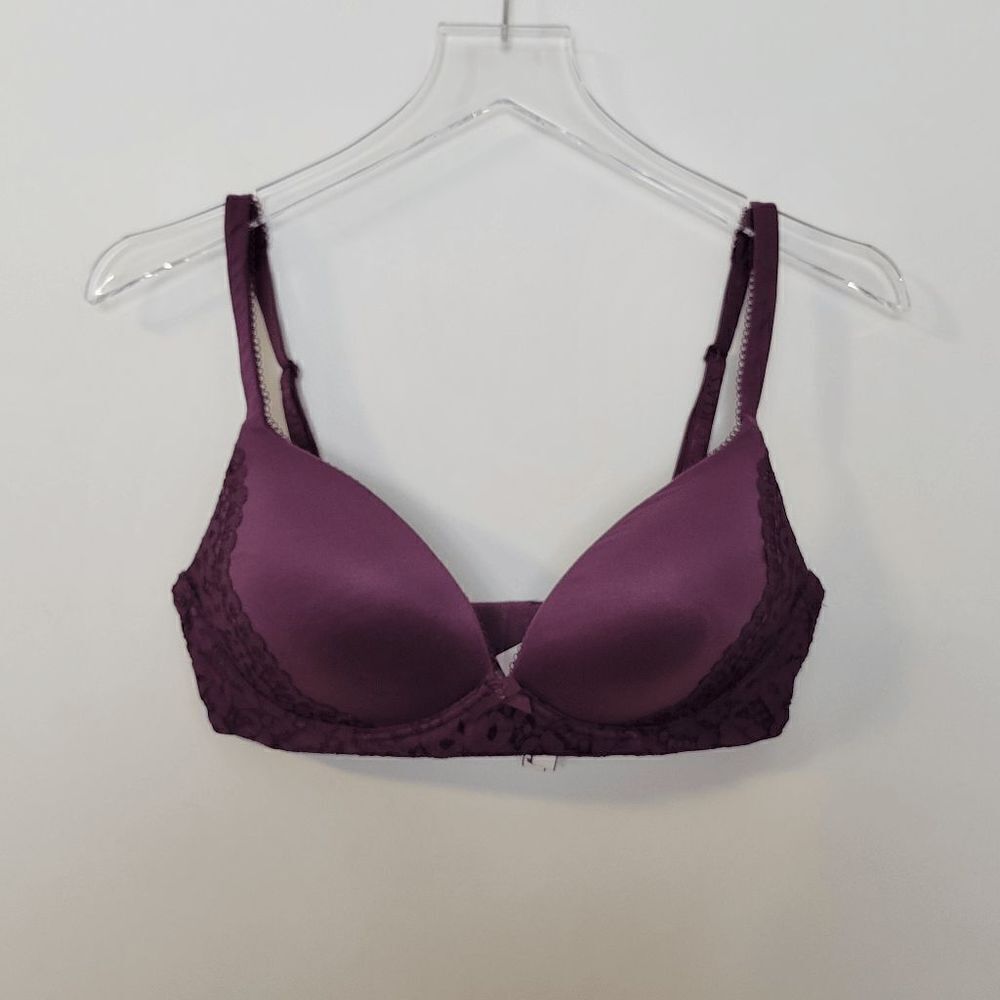 Victoria Secret No Wire Bra Purple Size 34D